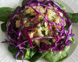 Foto del paso 7 de la receta: Ensalada de espinacas, coles y tofu con vinagreta de hierbabuena