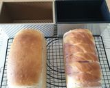 Foto langkah ke 5 dari resep Swirl Loaf Bread - roti tawar ubi ungu 2 motif.