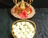 A picture of step 11 of Rava Laddu.