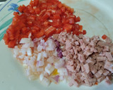 Foto del paso 1 de la receta: Salsa ó Dip de maíz🌽 tierno, pimiento🫑 y salchichón de cerdo🥓🫕🍟