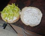Foto del paso 4 de la receta: Hamburguesa de cerdo con setas al ajillo y mayonesa de cebolla