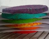 Foto langkah ke 9 dari resep Steamed Rainbow Cake Super Lembut.