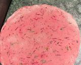 A picture of step 3 of Beet root Roti.