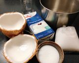 Hình bước làm 1 của món Kem Dừa Trái
