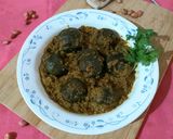 A picture of step 4 of Stuffed brinjal curry (bharli vangi).
