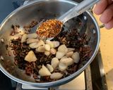 A picture of step 6 of Amaranth Leaves with water chestnut subji.