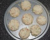 A picture of step 2 of Crab burgers on homemade sesame seed buns.