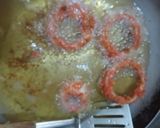 A picture of step 6 of Cheetos onion rings fritters.