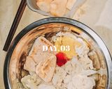 Hình bước làm 1 của món Eat clean (Ức gà áp chảo + trứng rán + súp lơ luộc)