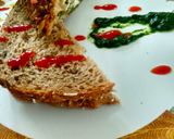 A picture of step 4 of Spinach and sprout cheese sandwich.