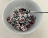 A picture of step 4 of Blueberry and Cherry Muffins with Crumble Topping.