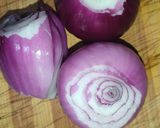 A picture of step 7 of Bhindi Gosht (okra).