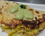 Foto del paso 9 de la receta: Quesadillas🧀de pollo🍗y vegetales🥙en salsa🌮de cilantro🌿🧀🌯