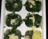 A picture of step 4 of Green Coriander leaves Cubes.