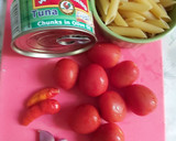 Foto langkah ke 1 dari resep Penne dengan tuna pedas.