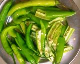A picture of step 1 of Green chilli Pakodi.