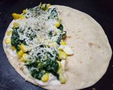 A picture of step 9 of Cheese, corn and spinach Quesadilla (Mexican cuisine).