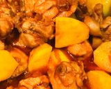 A picture of step 4 of Punjabi style ke chicken 🐔 aalo.