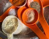 A picture of step 1 of Whole wheat flour masala puri.