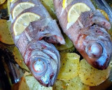 Foto del paso 6 de la receta: Besugos al horno con patatas, infusionados con aceite de tomillo