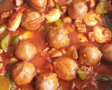 Gambar langkah 6 resipi Pasta Spiral Meatball.