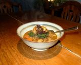 A picture of step 11 of Puy lentil stew with baked cauliflower and steamed cavolo nero.