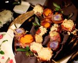 Foto del paso 6 de la receta Brochetas Gratinadas de Boniato y Patata Vitelotte con Serrano