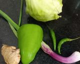 A picture of step 1 of Cabbage Manchurian Plate.