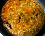 A picture of step 5 of Gongura Chepala Pulusu (Andhra style Fish Curry with Sorrel Leaves).