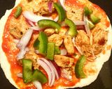 A picture of step 21 of Chicken Fajita pizza😀🍕.