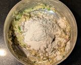 A picture of step 5 of Okonomiyaki (Japanese savoury pancakes).