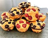 Une image de l'étape 8 de Muffins aux flocons d'avoine et framboises ou myrtilles.