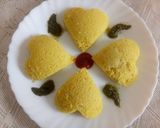 A picture of step 8 of Heart Shaped Dhokla idli.
