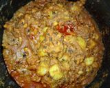 A picture of step 4 of Porridge Beans mixed with Sweet Potatoes and Ripe Plantain.