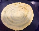 A picture of step 5 of Moong daal pancakes(chilla) with salad filling.