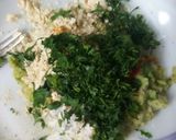 A picture of step 1 of Italian marinated zucchini with broccoli cheese pattice.