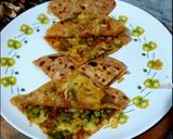A picture of step 11 of Pizza Paratha (without onion & garlic).