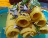 A picture of step 7 of Khandvi.
