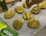 A picture of step 4 of Smashed Pizza Potatoes.