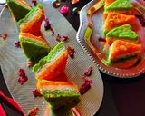 A picture of step 6 of Tricolor burfi.