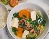 Hình bước làm 4 của món Canh thịt dê nấu cải thảo, đậu hũ non