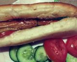 A picture of step 5 of Sausage burger.