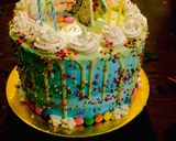 A picture of step 1 of 1st cake (eggless).