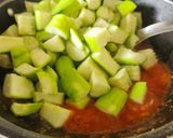 A picture of step 5 of Methi Muthiya Tameta Galka Nu Shaak - Fist-Shaped Fried Methi Dumpling In Sponge Gourd Tomato Curry.
