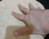 A picture of step 5 of Qeema bhary Parathy.