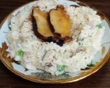 Foto langkah ke 6 dari resep Risotto Jamur_Creamy Mushroom Risotto (dari nasi semalam).