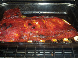 Costillas adobadas al horno con salsa de kétchup y miel