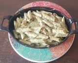 A picture of step 10 of Pesto pasta.