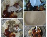 A picture of step 4 of Mediterranean brinjals with special tahina dynamite sauce.