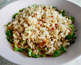 Foto del paso 5 de la receta: Arroz integral con taquitos de jamón serrano y champiñones